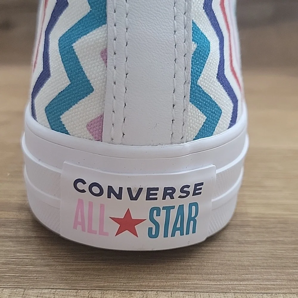 Converse High-Top Sneakers with Colorful Zigzag Pattern